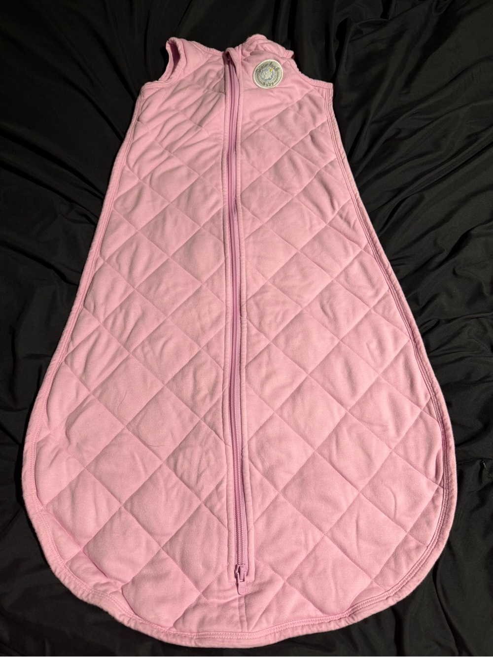 Pink Quilted Baby Sleep Sack with Front Zipper